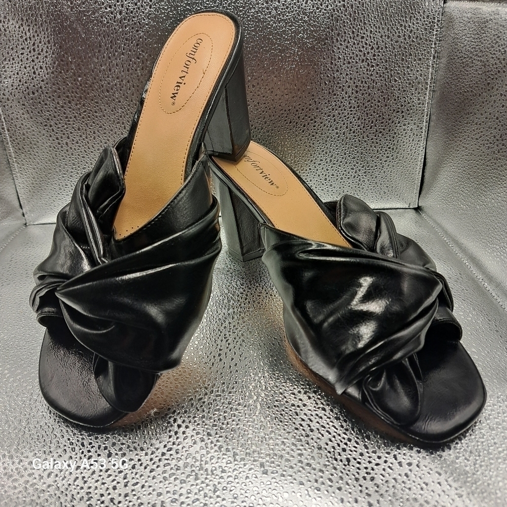 Comfortview Black Slides Women's Size 11WW